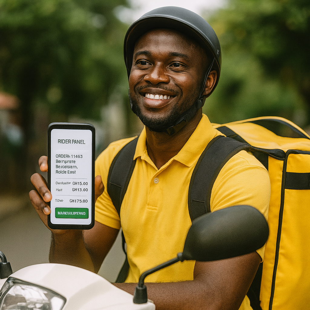 Delivery driver with order