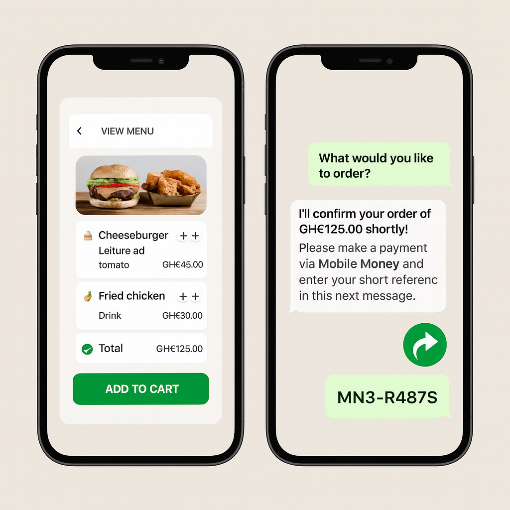 Customer orders via Telegram